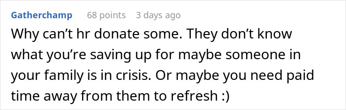 Coworkers Try To Shame Guy Into Donating PTO To Colleague, He Says No And Keeps Counting His Days