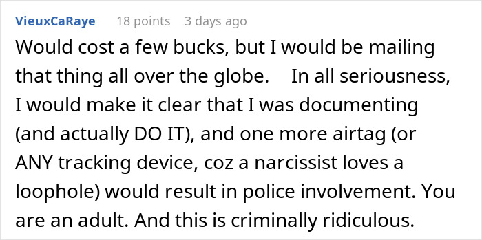 Man Upset 27YO Son Won’t Let Him Track His Car With An AirTag “For Safety” Man Upset 27YO Son Won’t Let Him Track His Car With An AirTag “For Safety”