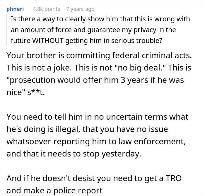 “Worst Day Of My Life”: Brother’s Stalker Tendencies Drive Woman To Lose College, Job, And Sanity