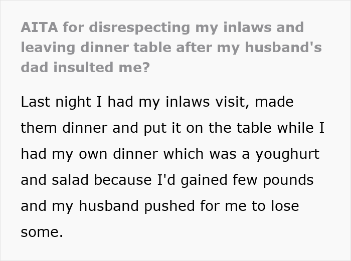 Man Calls DIL “Fat” In Front Of Everyone, She’s Aghast As Hubby Laughs Along And Even Defends Daddy Man Calls DIL “Fat” In Front Of Everyone, She’s Aghast As Hubby Laughs Along And Even Defends Daddy