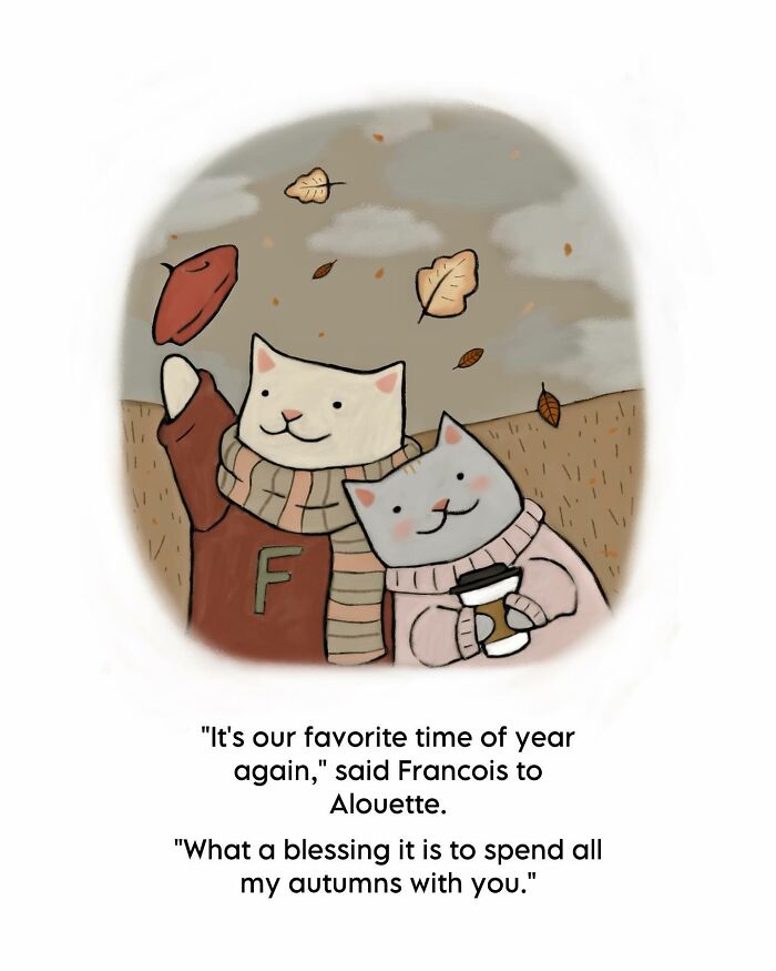 This Artist Created 65 Wholesome Cat Illustrations Full Of Subtle Humor And Cozy Vibes