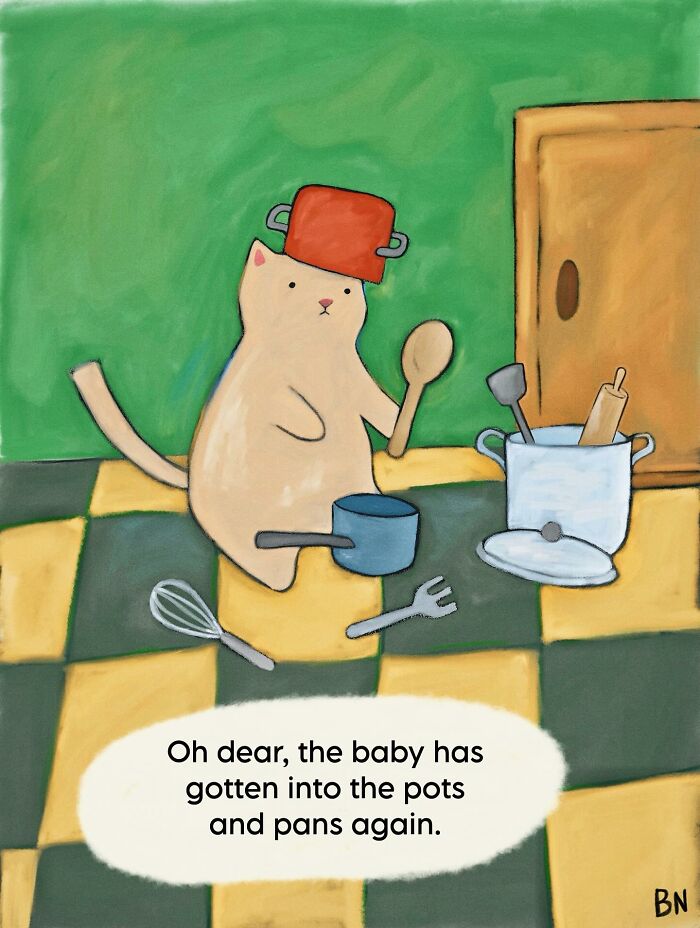 This Artist Created 65 Wholesome Cat Illustrations Full Of Subtle Humor And Cozy Vibes