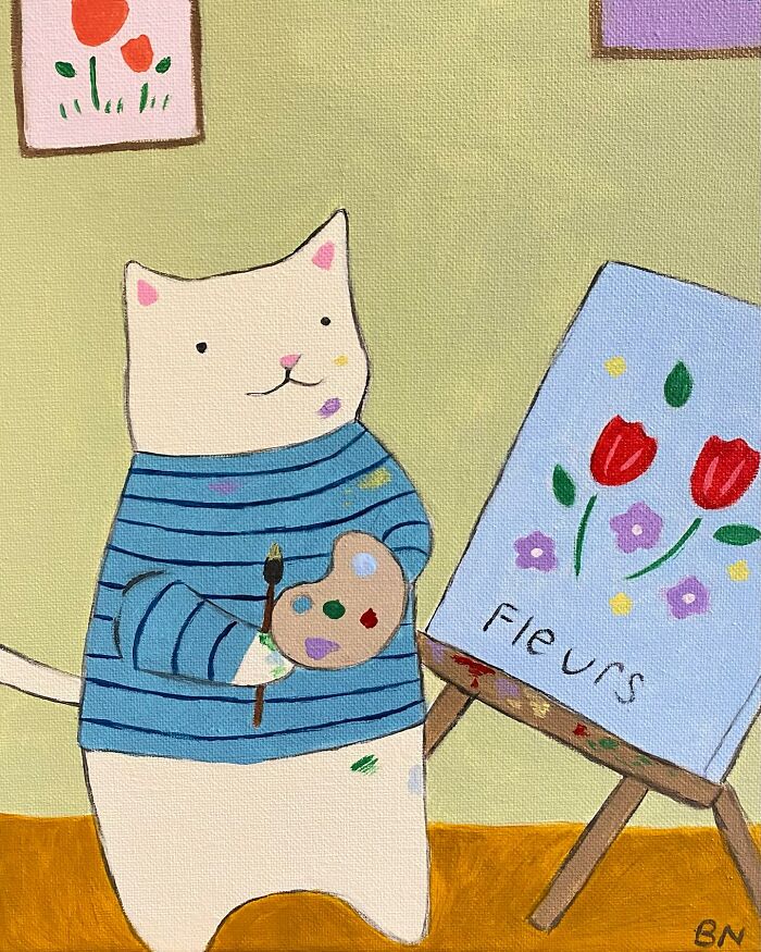 This Artist Created 65 Wholesome Cat Illustrations Full Of Subtle Humor And Cozy Vibes