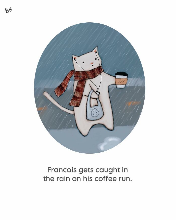 This Artist Created 65 Wholesome Cat Illustrations Full Of Subtle Humor And Cozy Vibes