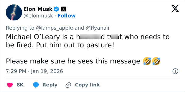 Ryanair Posts Hilariously Brutal Takedown Of Elon Musk In Response To His “Twitter Tantrum” Ryanair Posts Hilariously Brutal Takedown Of Elon Musk In Response To His “Twitter Tantrum”