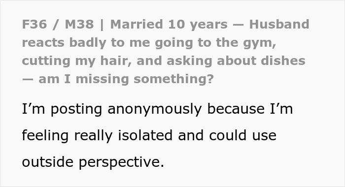 Toxic Guy Thinks Wife’s Autonomy Is “Disrespectful”, Acts Crazy When She Does Things For Herself