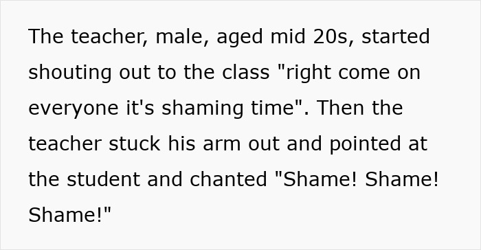 Unhinged Teacher Pushes Group Shaming In Class, Mom Horrified After Son Confesses He Takes Part Too Unhinged Teacher Pushes Group Shaming In Class, Mom Horrified After Son Confesses He Takes Part Too