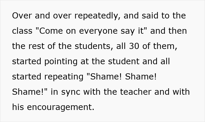 Unhinged Teacher Pushes Group Shaming In Class, Mom Horrified After Son Confesses He Takes Part Too Unhinged Teacher Pushes Group Shaming In Class, Mom Horrified After Son Confesses He Takes Part Too
