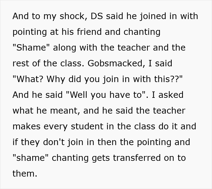 Unhinged Teacher Pushes Group Shaming In Class, Mom Horrified After Son Confesses He Takes Part Too Unhinged Teacher Pushes Group Shaming In Class, Mom Horrified After Son Confesses He Takes Part Too