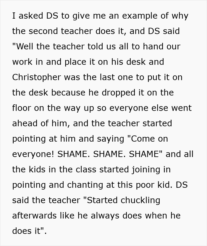 Unhinged Teacher Pushes Group Shaming In Class, Mom Horrified After Son Confesses He Takes Part Too Unhinged Teacher Pushes Group Shaming In Class, Mom Horrified After Son Confesses He Takes Part Too