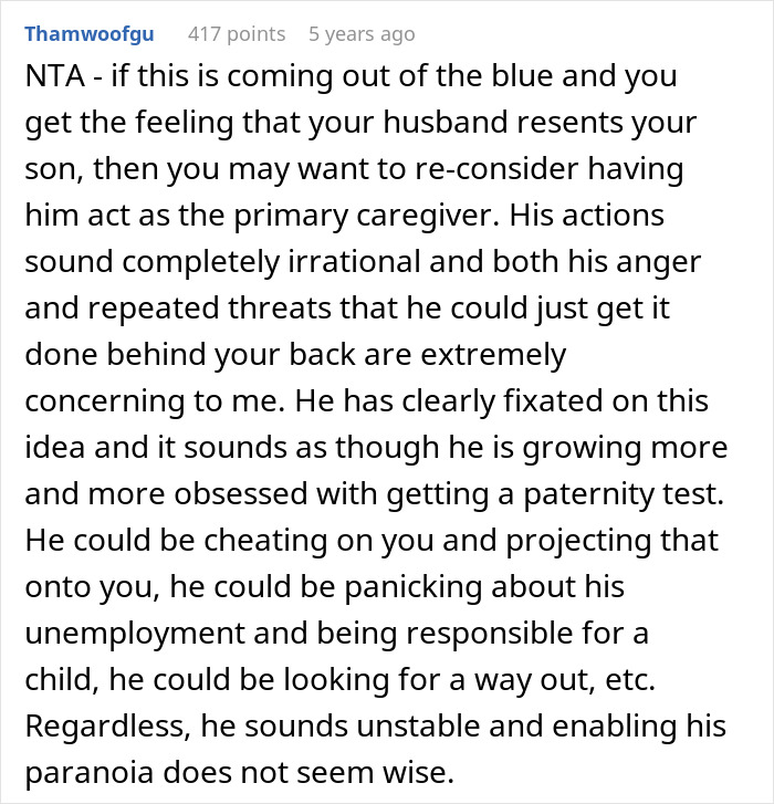 Guy Demands Paternity Test For 3YO Son, Doesn’t Take It Well When Wife Suggest Therapy Instead