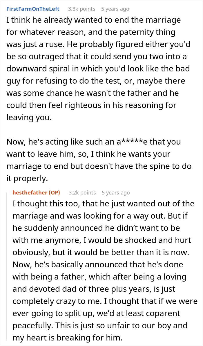 Guy Demands Paternity Test For 3YO Son, Doesn’t Take It Well When Wife Suggest Therapy Instead