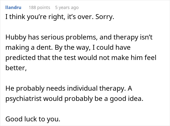 Guy Demands Paternity Test For 3YO Son, Doesn’t Take It Well When Wife Suggest Therapy Instead