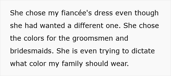 MIL Pays For Wedding, Demands To Control What Everyone Wears: “I Do Not Want To Get Married” MIL Pays For Wedding, Demands To Control What Everyone Wears: “I Do Not Want To Get Married”