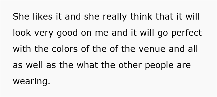 MIL Pays For Wedding, Demands To Control What Everyone Wears: “I Do Not Want To Get Married” MIL Pays For Wedding, Demands To Control What Everyone Wears: “I Do Not Want To Get Married”