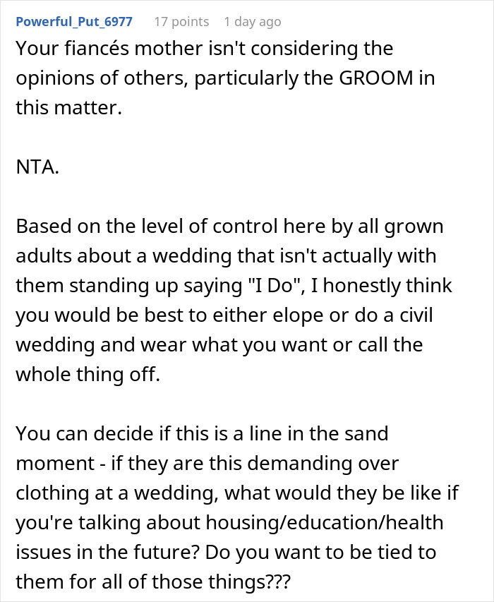 MIL Pays For Wedding, Demands To Control What Everyone Wears: “I Do Not Want To Get Married” MIL Pays For Wedding, Demands To Control What Everyone Wears: “I Do Not Want To Get Married”