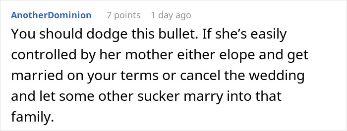 MIL Pays For Wedding, Demands To Control What Everyone Wears: “I Do Not Want To Get Married” MIL Pays For Wedding, Demands To Control What Everyone Wears: “I Do Not Want To Get Married”