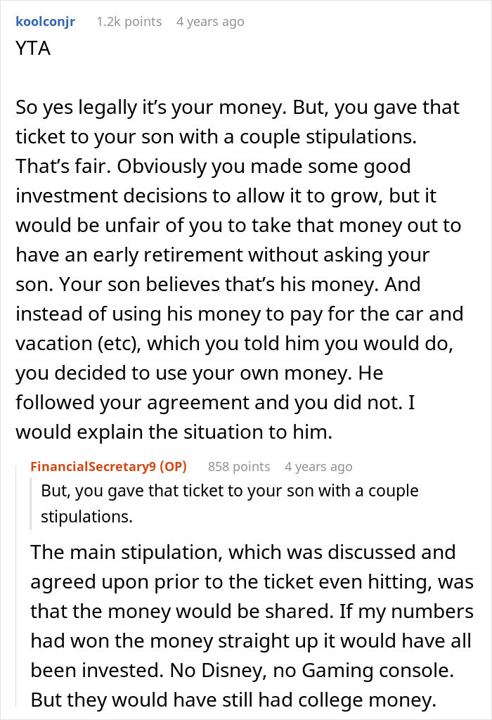 “AITA For Spending My Son’s Lottery Winnings?”: Dad’s Story Splits The Internet “AITA For Spending My Son’s Lottery Winnings?”: Dad’s Story Splits The Internet