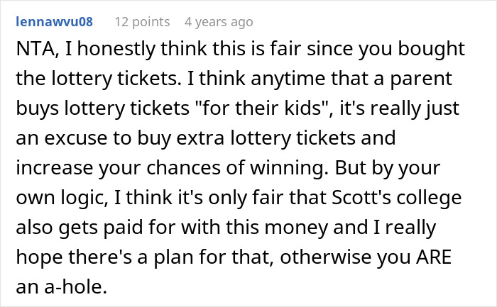 “AITA For Spending My Son’s Lottery Winnings?”: Dad’s Story Splits The Internet “AITA For Spending My Son’s Lottery Winnings?”: Dad’s Story Splits The Internet