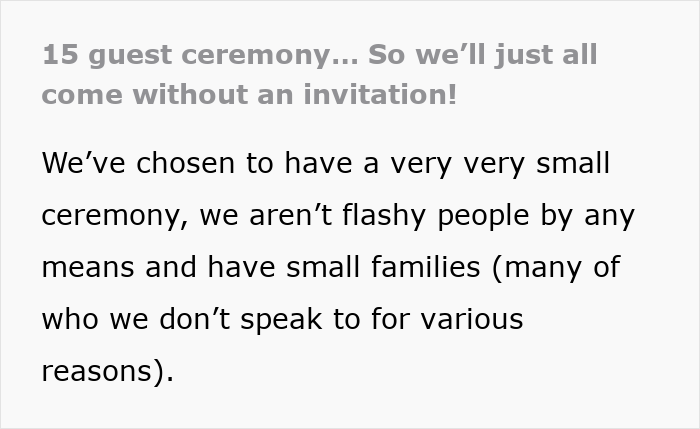 Estranged Relatives Demand Access To Wedding They Were Never Invited To: “No Is A Full Sentence”