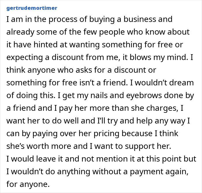Small Business Owner Gives Friend A Big Discount, She Takes The Items But Just Ghosts The Bill