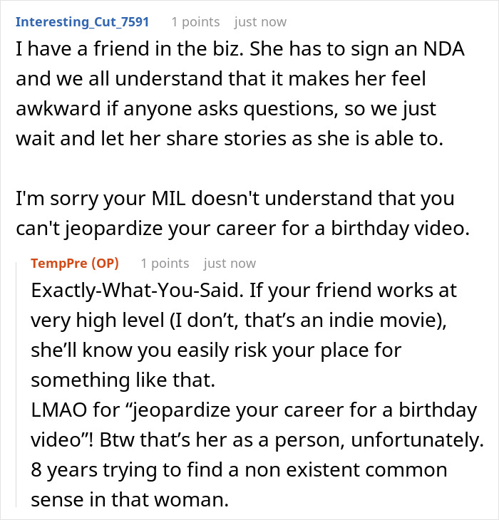 MIL Demands DIL Risk Her Job For A Celebrity Birthday Video For Her, Loses It When She Says No
