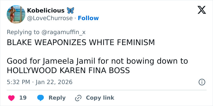 British Actress Jameela Jamil Brutally Insults “Villain” Blake Lively In Revealed Texts British Actress Jameela Jamil Brutally Insults “Villain” Blake Lively In Revealed Texts