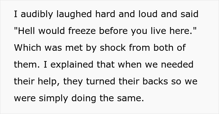 In‑Laws Refused To Help With Childcare, Now Want To Move In: “Hell Would Freeze Before You Live Here” In‑Laws Refused To Help With Childcare, Now Want To Move In: “Hell Would Freeze Before You Live Here”