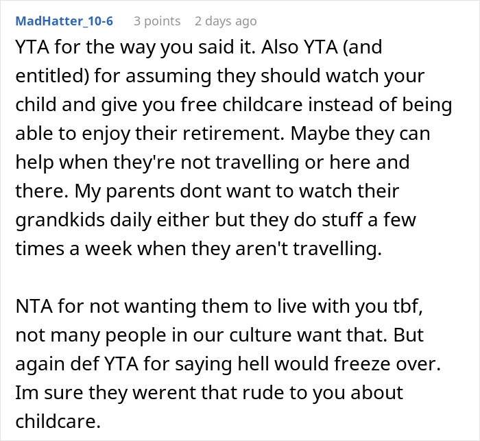 In‑Laws Refused To Help With Childcare, Now Want To Move In: “Hell Would Freeze Before You Live Here” In‑Laws Refused To Help With Childcare, Now Want To Move In: “Hell Would Freeze Before You Live Here”