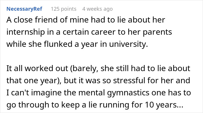 Woman Decides To Lie About Her Career For 10 Years, Makes Up Wild Stories To Go With It Woman Decides To Lie About Her Career For 10 Years, Makes Up Wild Stories To Go With It