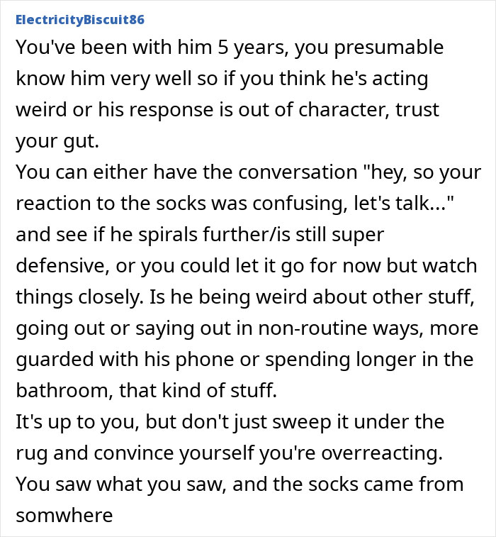 Man Tries To Convince GF He Didn’t Cheat While Fancy Designer Socks In Their Home Say Otherwise Man Tries To Convince GF He Didn’t Cheat While Fancy Designer Socks In Their Home Say Otherwise