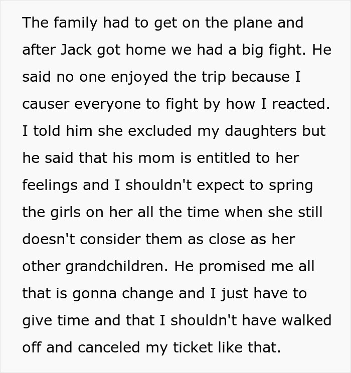 Woman Leaves Family Vacation After Learning MIL Excluded Her Kids Only, Gets Accused Of Ruining It