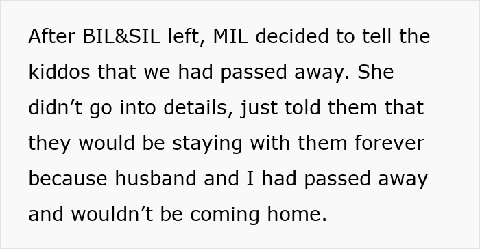 Woman Can’t Believe MIL Convinced Her Kids That She Passed Away While She Was At A Funeral Woman Can’t Believe MIL Convinced Her Kids That She Passed Away While She Was At A Funeral