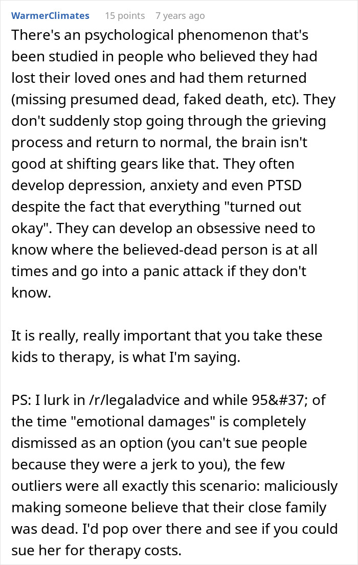 Woman Can’t Believe MIL Convinced Her Kids That She Passed Away While She Was At A Funeral Woman Can’t Believe MIL Convinced Her Kids That She Passed Away While She Was At A Funeral