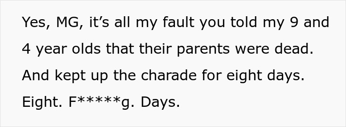 Woman Can’t Believe MIL Convinced Her Kids That She Passed Away While She Was At A Funeral Woman Can’t Believe MIL Convinced Her Kids That She Passed Away While She Was At A Funeral