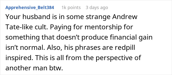 Guy Joins A $1.2k “Men’s Group,” Wife Smells Cult And Loses It As He Wants Her To “Submit” To Him Guy Joins A $1.2k “Men’s Group,” Wife Smells Cult And Loses It As He Wants Her To “Submit” To Him