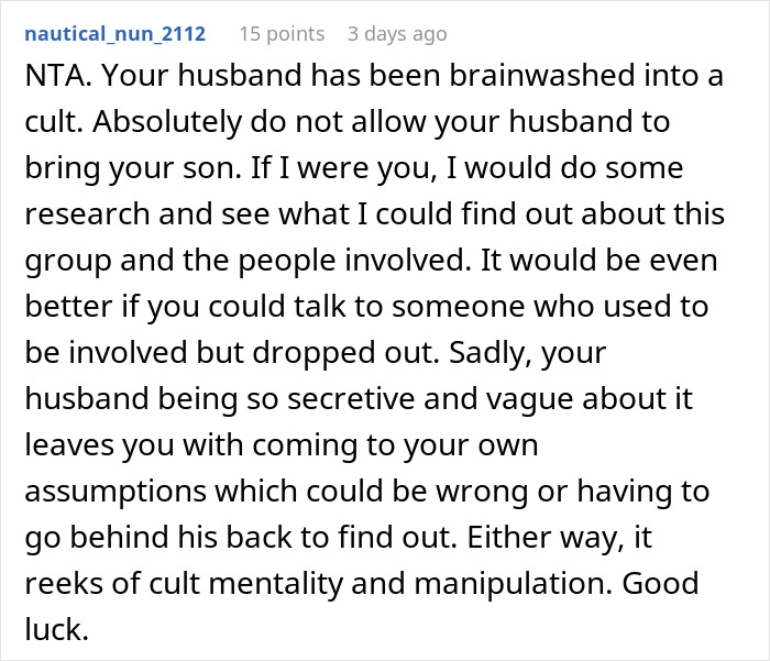 Guy Joins A $1.2k “Men’s Group,” Wife Smells Cult And Loses It As He Wants Her To “Submit” To Him Guy Joins A $1.2k “Men’s Group,” Wife Smells Cult And Loses It As He Wants Her To “Submit” To Him