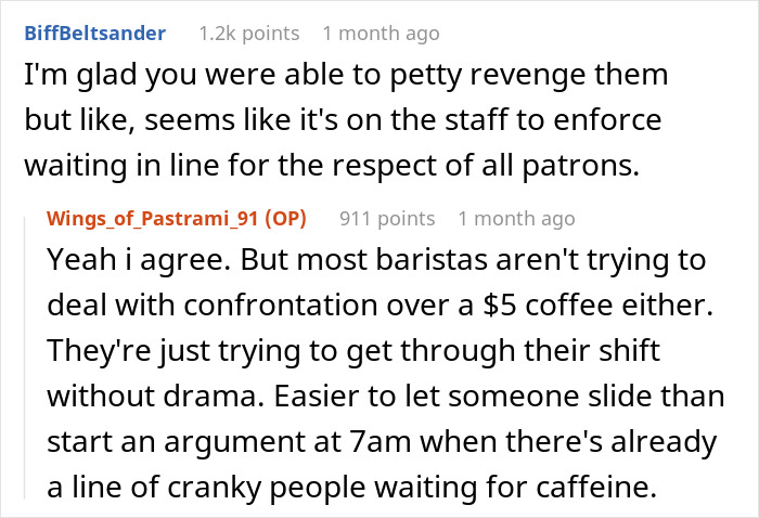 Guy Tries To Skip Coffee Line Every Morning, Another Patron Beats Him At His Own Game Guy Tries To Skip Coffee Line Every Morning, Another Patron Beats Him At His Own Game