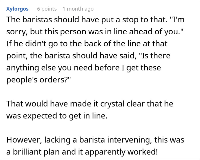 Guy Tries To Skip Coffee Line Every Morning, Another Patron Beats Him At His Own Game Guy Tries To Skip Coffee Line Every Morning, Another Patron Beats Him At His Own Game