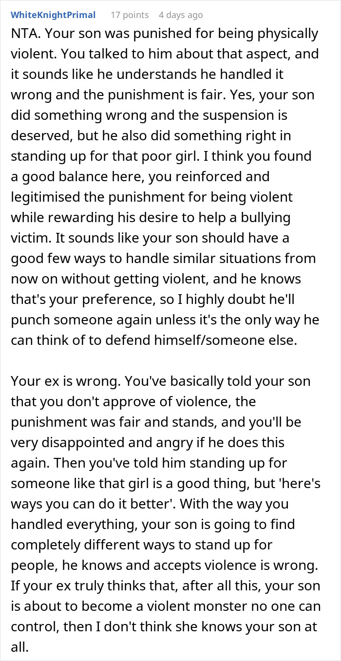 Dad Takes Son Out To Celebrate After He Punches A Bully, Ex Wife Thinks That’s A Horrible Idea Dad Takes Son Out To Celebrate After He Punches A Bully, Ex Wife Thinks That’s A Horrible Idea