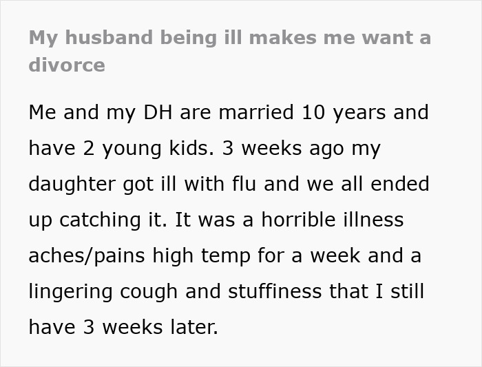 Fed Up Wife Dreams About Divorcing Husband, Can’t Stand How Insufferable He Becomes When He’s Sick Fed Up Wife Dreams About Divorcing Husband, Can’t Stand How Insufferable He Becomes When He’s Sick