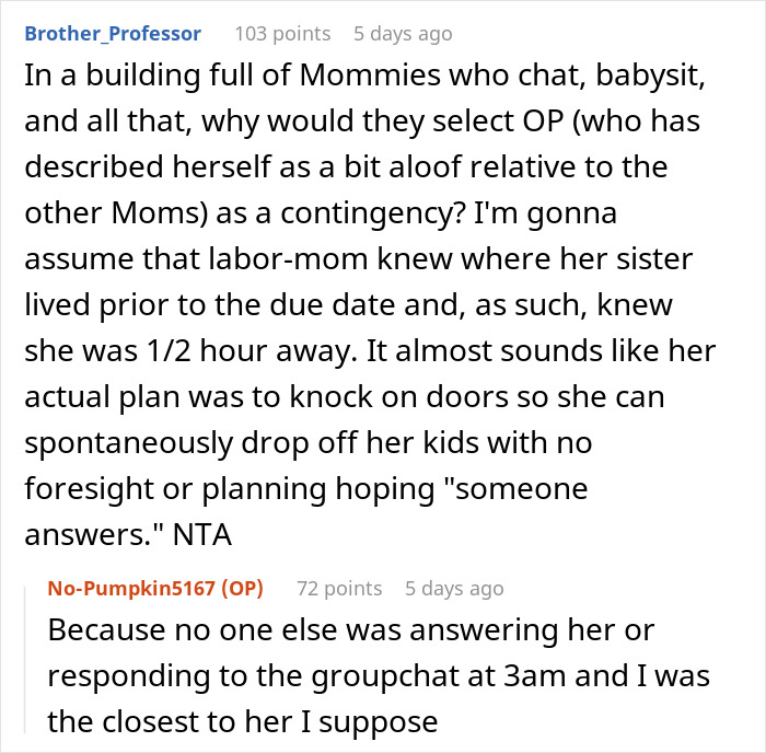 “They Call Me Evil And Rude”: Woman In Labor Is Mad At Neighbor Who Won’t Take Her Kids At 3am