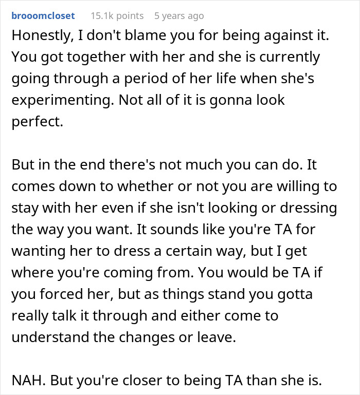 Woman Decides To Completely Change Her Style, Ignores Partners Comments About Not Liking It Woman Decides To Completely Change Her Style, Ignores Partners Comments About Not Liking It