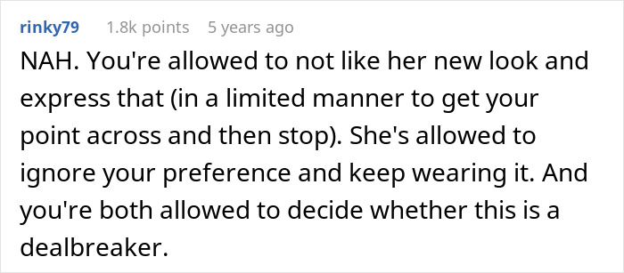 Woman Decides To Completely Change Her Style, Ignores Partners Comments About Not Liking It Woman Decides To Completely Change Her Style, Ignores Partners Comments About Not Liking It