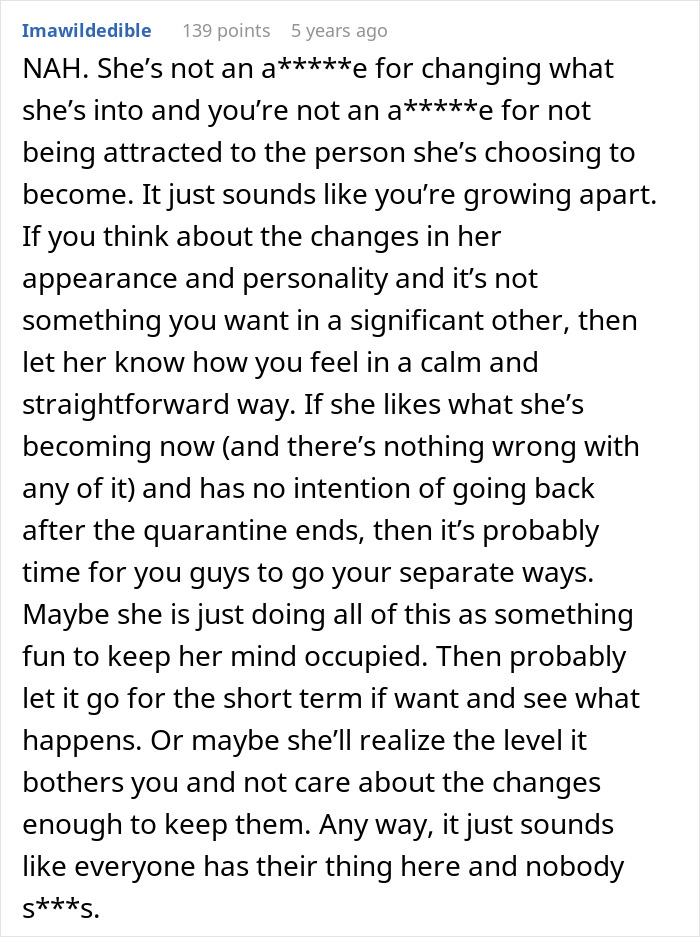 Woman Decides To Completely Change Her Style, Ignores Partners Comments About Not Liking It Woman Decides To Completely Change Her Style, Ignores Partners Comments About Not Liking It