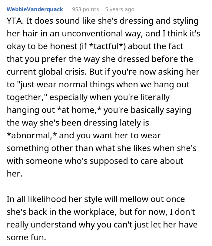 Woman Decides To Completely Change Her Style, Ignores Partners Comments About Not Liking It Woman Decides To Completely Change Her Style, Ignores Partners Comments About Not Liking It