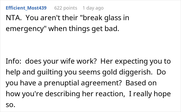 Guy Picks Financial Security Over Savior Duty, Refuses To Use His Savings To Pay In-Laws’ Huge Debt Guy Picks Financial Security Over Savior Duty, Refuses To Use His Savings To Pay In-Laws’ Huge Debt