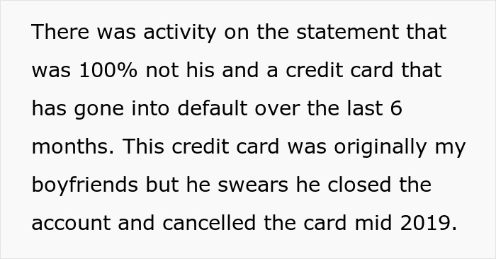 GF Livid BF Won’t Expose Relative’s Credit Card Fraud, Turns Out There Is More To The Story GF Livid BF Won’t Expose Relative’s Credit Card Fraud, Turns Out There Is More To The Story