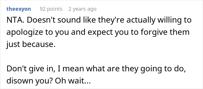 Parents Disown Adult Worker Daughter And Insult Her Fiancé, Come Begging For Forgiveness Years Later Parents Disown Adult Worker Daughter And Insult Her Fiancé, Come Begging For Forgiveness Years Later
