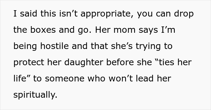 Extremely Religious Lady Makes It Her Mission To Convert Daughter’s Unreligious BF, Gets Banned Fast